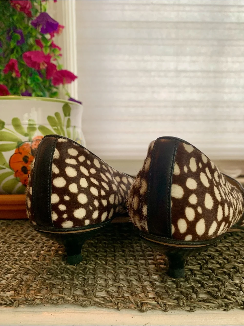 kate spade New York Spotted Calf Hair Mary Jane Heels